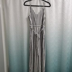 AE blue striped jumpsuit